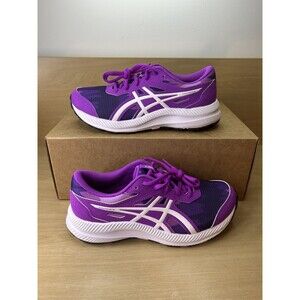 ASICS Girls Contend 8 Print Gs Sneaker Size 6 Low Top Lace Up Purple Women’s 7.5